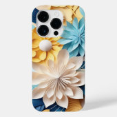 3D Blauer und Gelber Blumenfantasie Case-Mate iPhone Hülle (Rückseite)