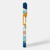 3D Blauer und Gelber Blumenfantasie Case-Mate iPhone Hülle (Rückseite / Rechts)