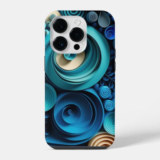 3D Blautöne iPhone Hülle (Rückseite)