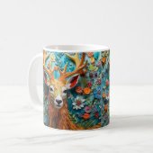 3D-Blick gedruckter Hirschbuck Kaffeetasse (Vorderseite Links)
