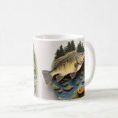 3D Blickdruck Fischerei Fischer Kaffeetasse (VorderseiteRechts)