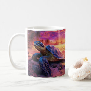 3D Blickfang Meeresschildkrötenstrand Kaffeetasse