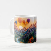 3D-Blickwinkel-Heißluftballons für Gebirge Kaffeetasse (Vorderseite Links)