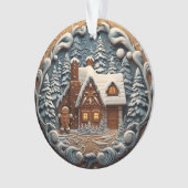 3d Blue Christmas Gingerbrot House Ornament (Vorderseite)
