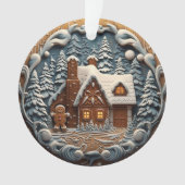 3d Blue Christmas Gingerbrot House Ornament (Vorderseite)