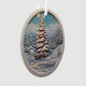 3d Blue Christmas Trees Ornament (Vorderseite)