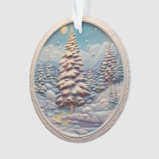 3d Blue Christmas Trees Ornament (Vorderseite)