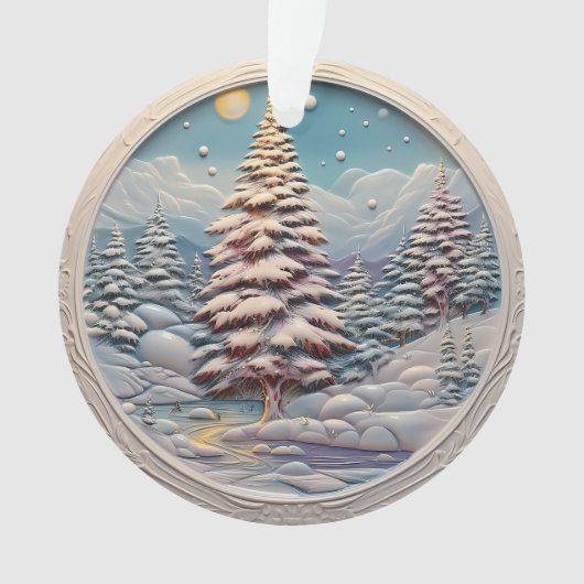 3d Blue Christmas Trees Ornament (Vorderseite)