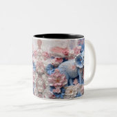 3D Blue Elephant Tasse mit Blume (VorderseiteRechts)