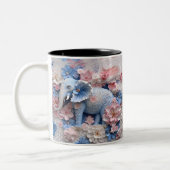 3D Blue Elephant Tasse mit Blume (Links)