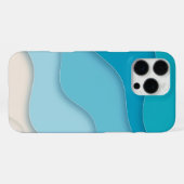 3D Blue Ocean Waves iPhone Hülle (Rückseite (Horizontal))