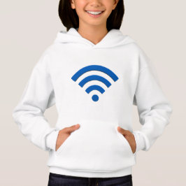 3D Blue Wi-Fi Signal Symbol Hoodie