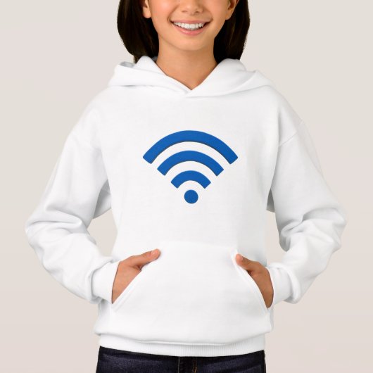 3D Blue Wi-Fi Signal Symbol Hoodie (Vorderseite)