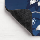 3D-Blume blau und weiß Mousepad (Ecke)