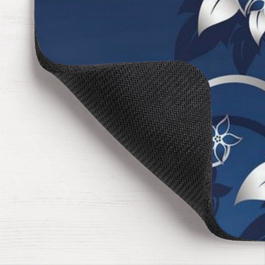 3D-Blume blau und weiß Mousepad (Ecke)