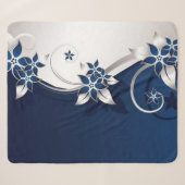 3D-Blume blau und weiß Sherpadecke (Vorderseite (Horizontal))
