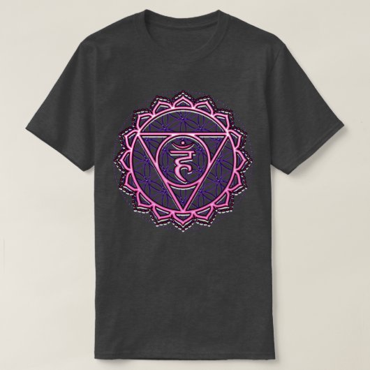 3d Blume Chakra Meditation Spiritualität T-Shirt (Design vorne)