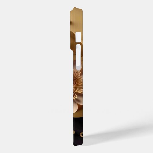 3D-Blume für Schwarz und Gold Case-Mate iPhone Hülle (Rückseite / Links)