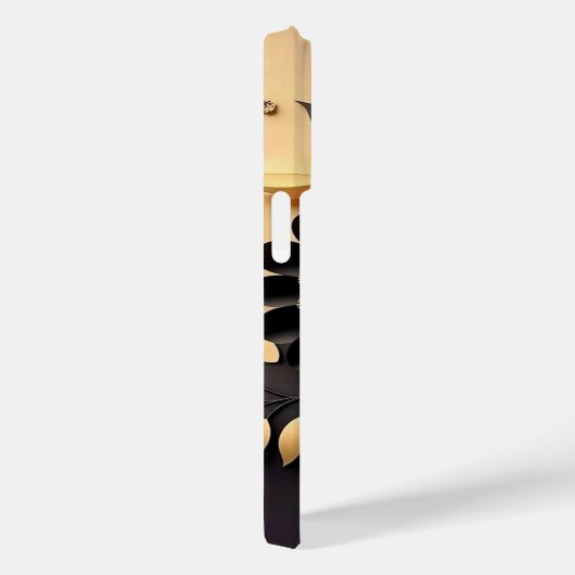 3D-Blume für Schwarz und Gold Case-Mate iPhone Hülle (Rückseite / Rechts)