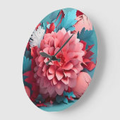 3D-Blume Große Wanduhr (Winkel)