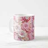 3D-Blume in rosa gedruckt Kaffeetasse (Vorderseite Links)
