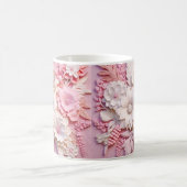 3D-Blume in rosa gedruckt Kaffeetasse (Mittel)