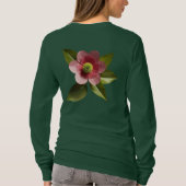 3D-Blume und Blätter Langschlauch T-Shirt (Rückseite)