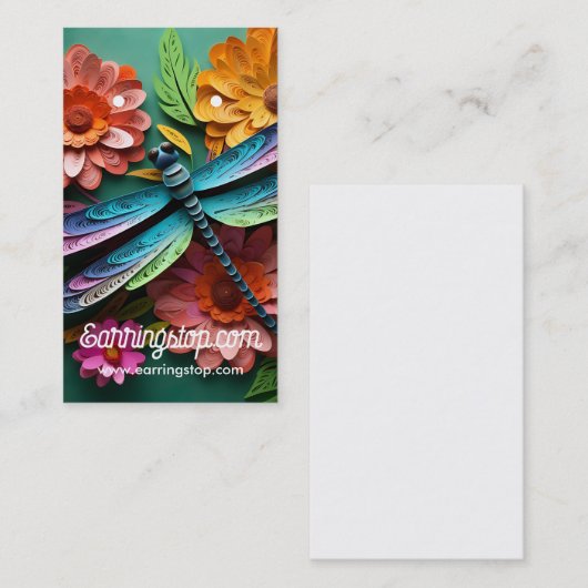 3D-Blume- und Dragonfly-Muster-Karte Visitenkarte (Vorne/Hinten)