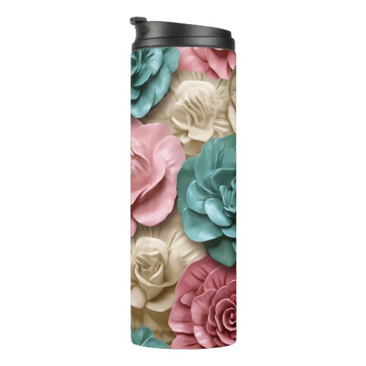 3D-BLUME UND ROSE THERMOSBECHER (Nach rechts gedreht)