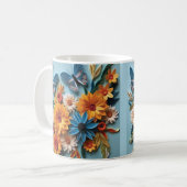 3D-Blume und Schmetterling Kaffeetasse (Vorderseite Links)