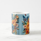 3D-Blume und Schmetterling Kaffeetasse (Mittel)