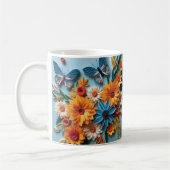 3D-Blume und Schmetterling Kaffeetasse (Links)