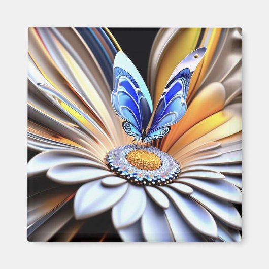 3D Blume und Schmetterling Magnet (Vorne)