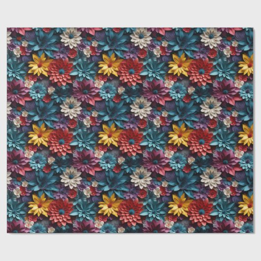 3D-Blume-Wrapping Paper Geschenkpapier (Flach)