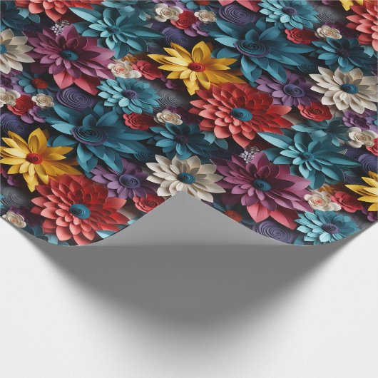3D-Blume-Wrapping Paper Geschenkpapier (Ecke)