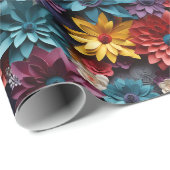 3D-Blume-Wrapping Paper Geschenkpapier (Rolleneckpunkt)