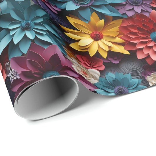 3D-Blume-Wrapping Paper Geschenkpapier (Rolleneckpunkt)