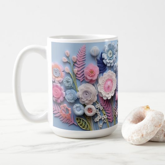 3D-Blumen Kaffeetasse (Mit Donut)