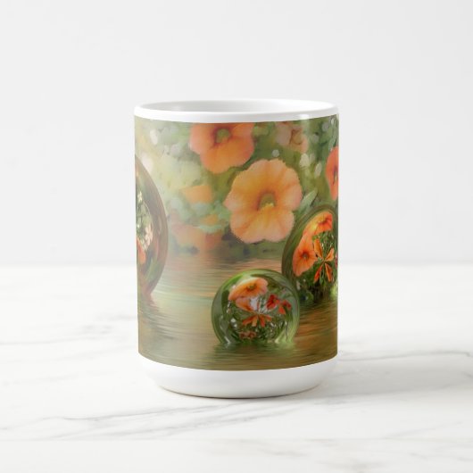 3D Blumen- u. MarmorTasse Kaffeetasse (Mittel)
