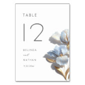 3D-Blumenblaue-Lilie-Hochzeit Tischnummer (Vorderseite)
