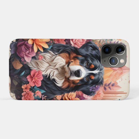 3D Blumenfantasy Bernese Mountain Dog Birds View Case-Mate iPhone Hülle (Rückseite (Horizontal))