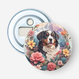 3D Blumenfantasy Bernese Mountain Dog Birds View Flaschenöffner