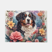 3D Blumenfantasy Bernese Mountain Dog Birds View Fußmatte (Vorderseite)