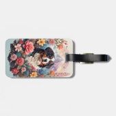 3D Blumenfantasy Bernese Mountain Dog Birds View Gepäckanhänger (Rückseite horizontal)