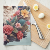 3D Blumenfantasy Bernese Mountain Dog Birds View Geschirrtuch (Viertel Falte)