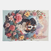3D Blumenfantasy Bernese Mountain Dog Birds View Geschirrtuch (Horizontal)