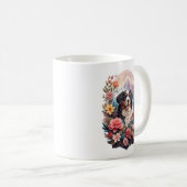 3D Blumenfantasy Bernese Mountain Dog Birds View Kaffeetasse (VorderseiteRechts)