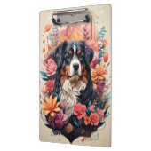 3D Blumenfantasy Bernese Mountain Dog Birds View Klemmbrett (Links)