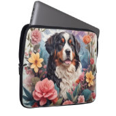 3D Blumenfantasy Bernese Mountain Dog Birds View Laptopschutzhülle (Vorne Rechts)