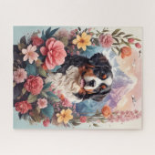 3D Blumenfantasy Bernese Mountain Dog Birds View Puzzle (Horizontal)